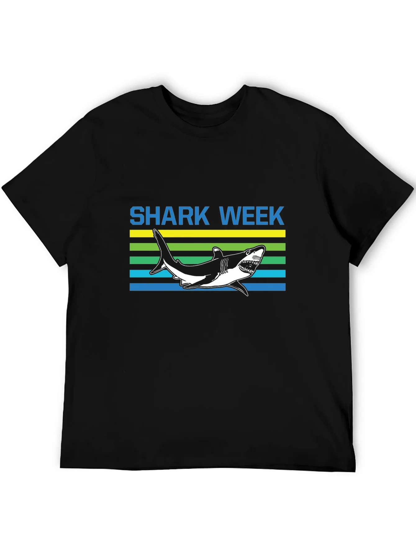 Shark Week Graphic Tee - Mens Short Sleeve Black T-Shirt