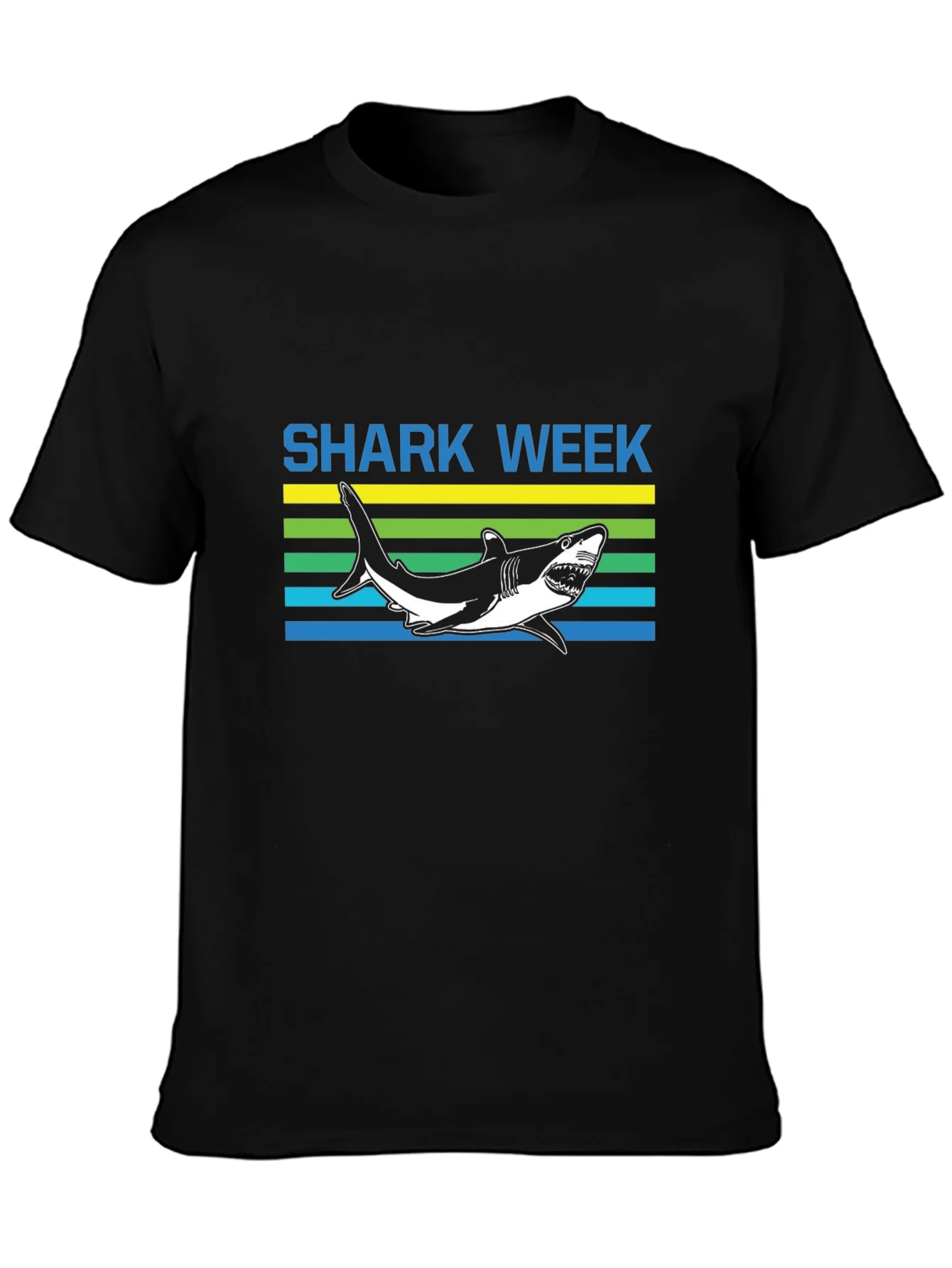 Shark Week Graphic Tee - Mens Short Sleeve Black T-Shirt