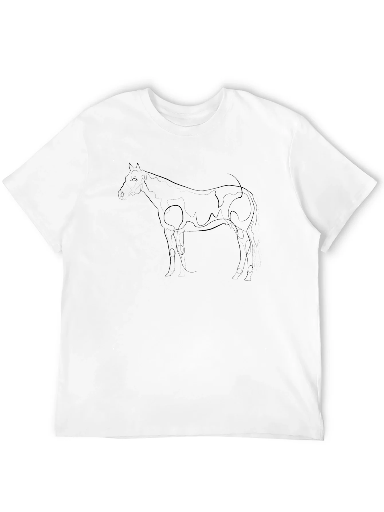 Horse Line Art Black Graphic Tee