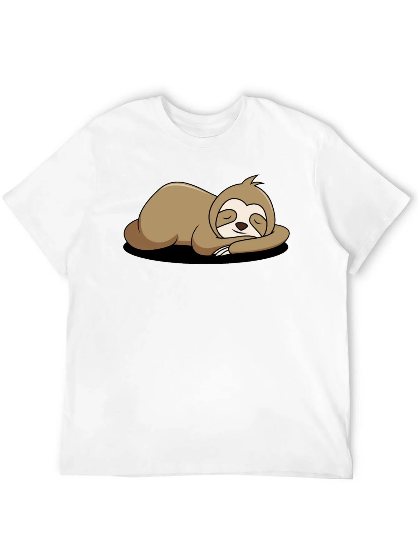 Relaxed Sloth Graphic Tee - Black Comfort