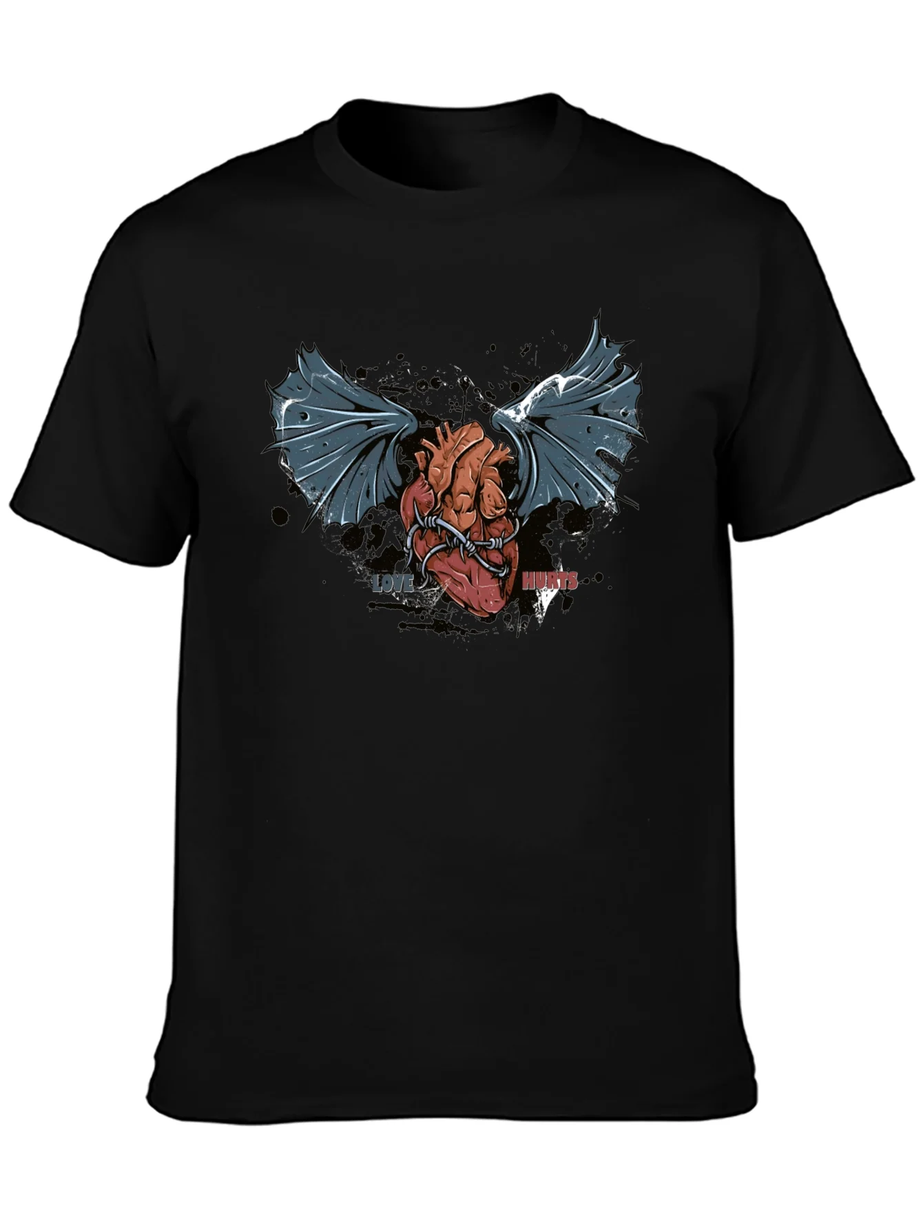 Love Hurts T-Shirt - Winged Heart Graphic Tee