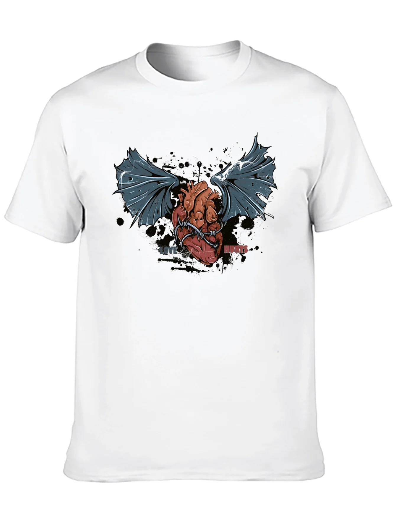 Love Hurts T-Shirt - Winged Heart Graphic Tee