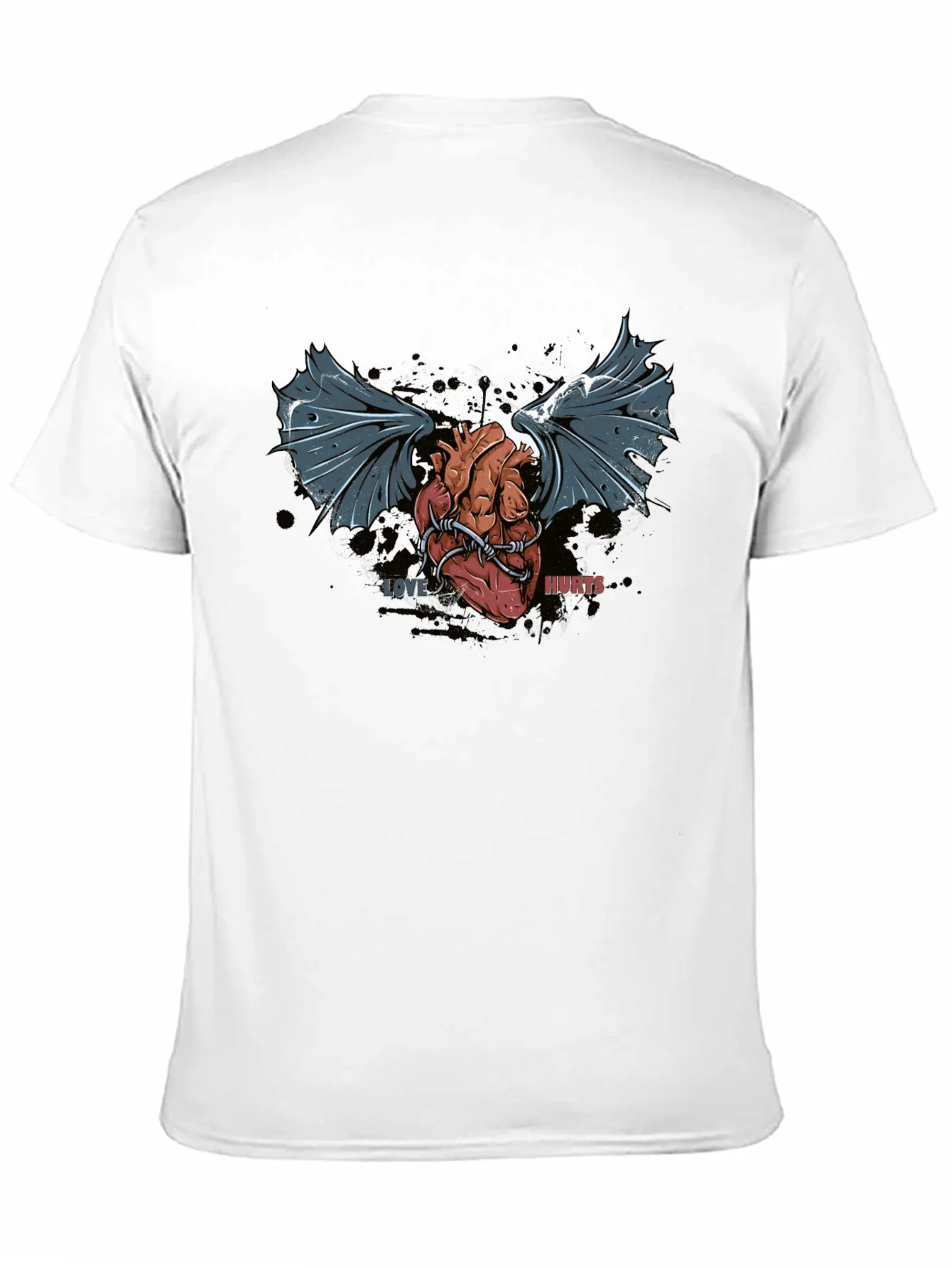 Love Hurts T-Shirt - Winged Heart Graphic Tee