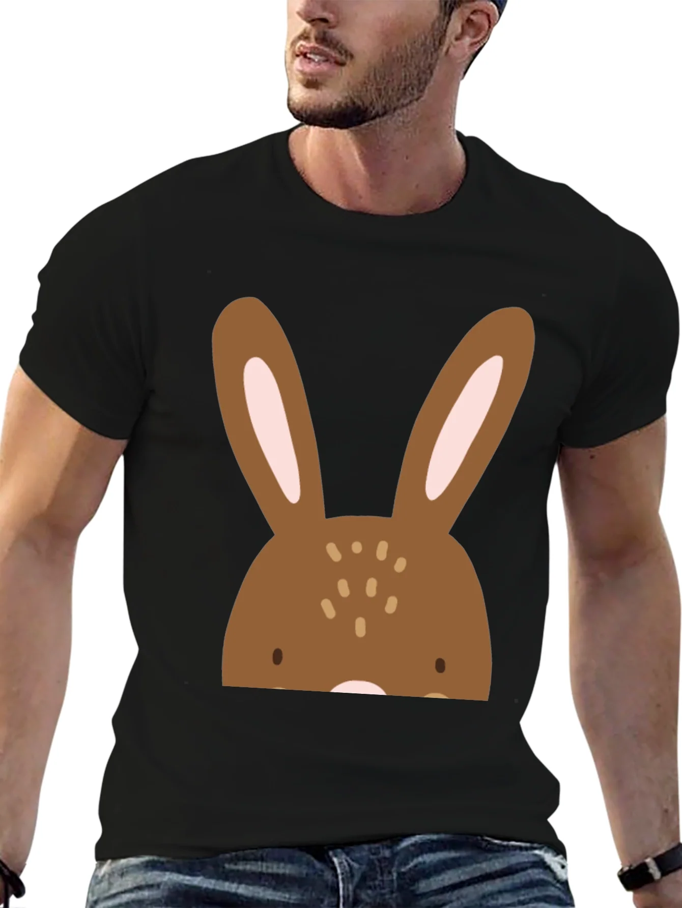 Bunny Graphic Black T-Shirt - Easter Ready!