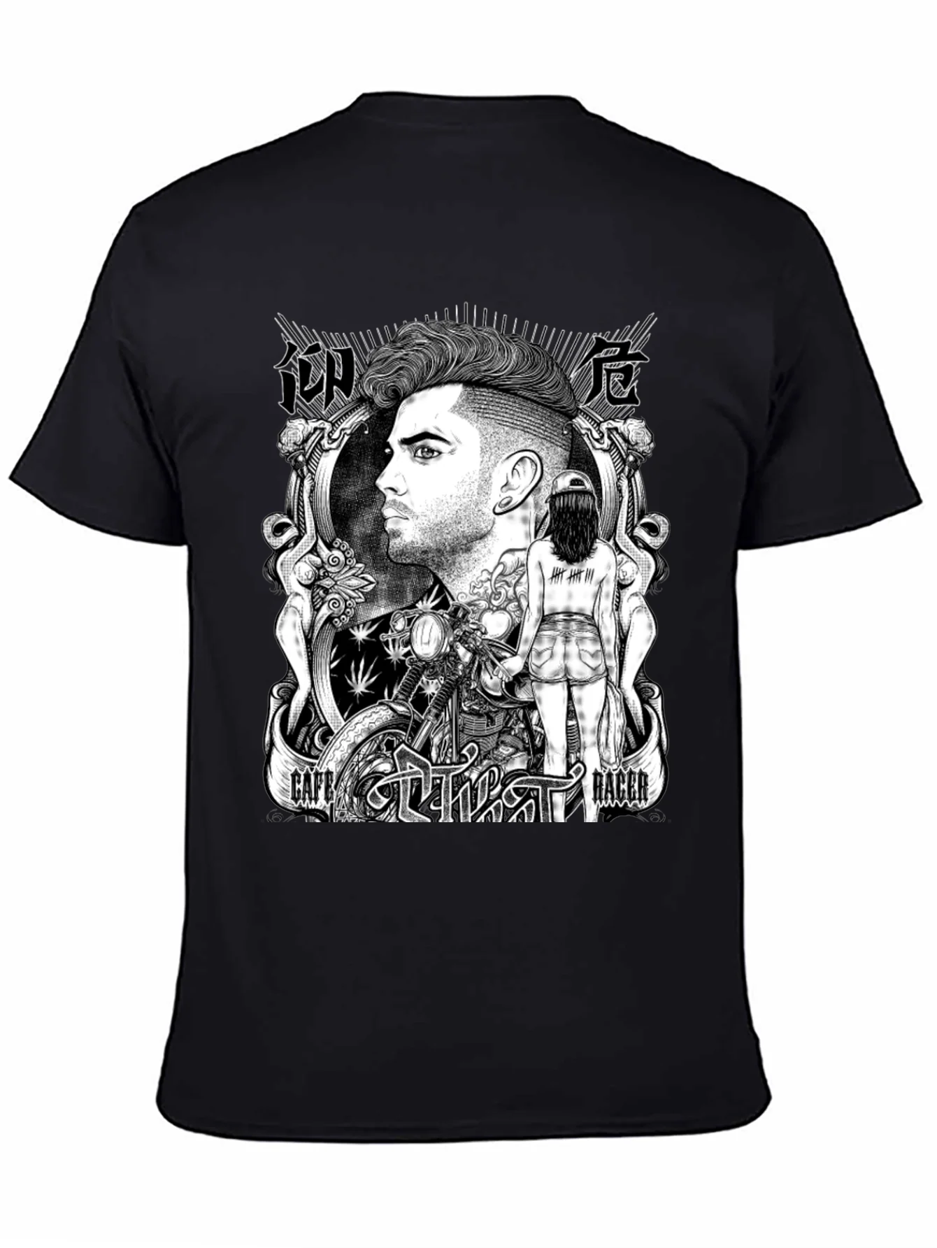 Cafe Racer Graphic T-Shirt - Black Cotton Tee