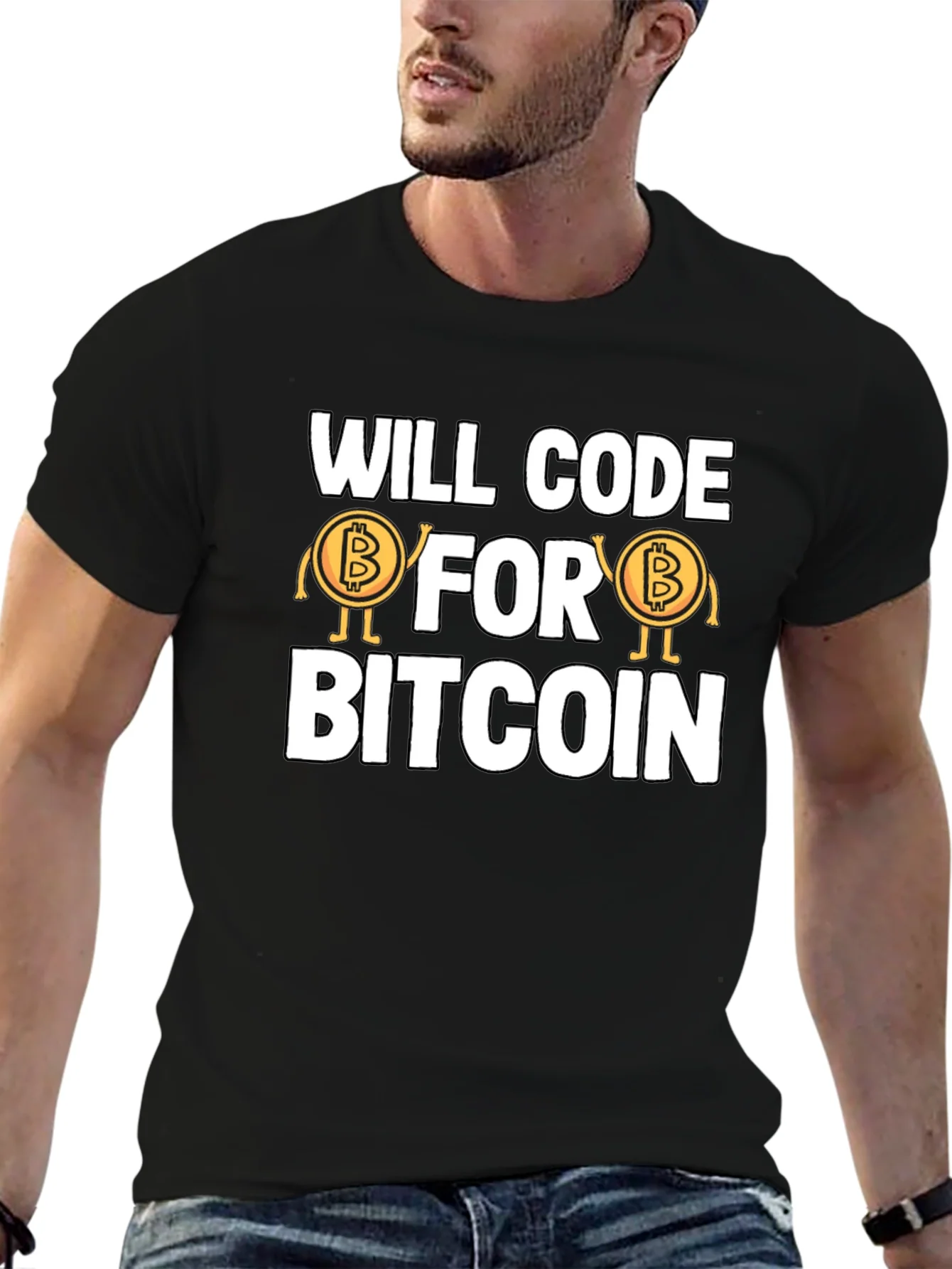 Will Code For Bitcoin T-Shirt - Crypto Programmer Tee