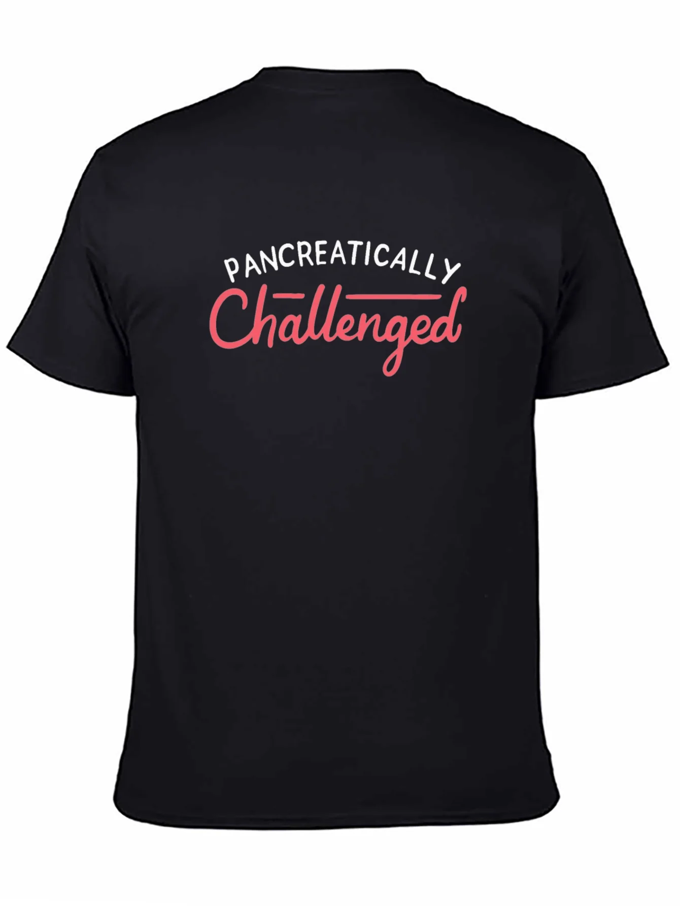 Pancreatically Challenged Black Graphic Tee