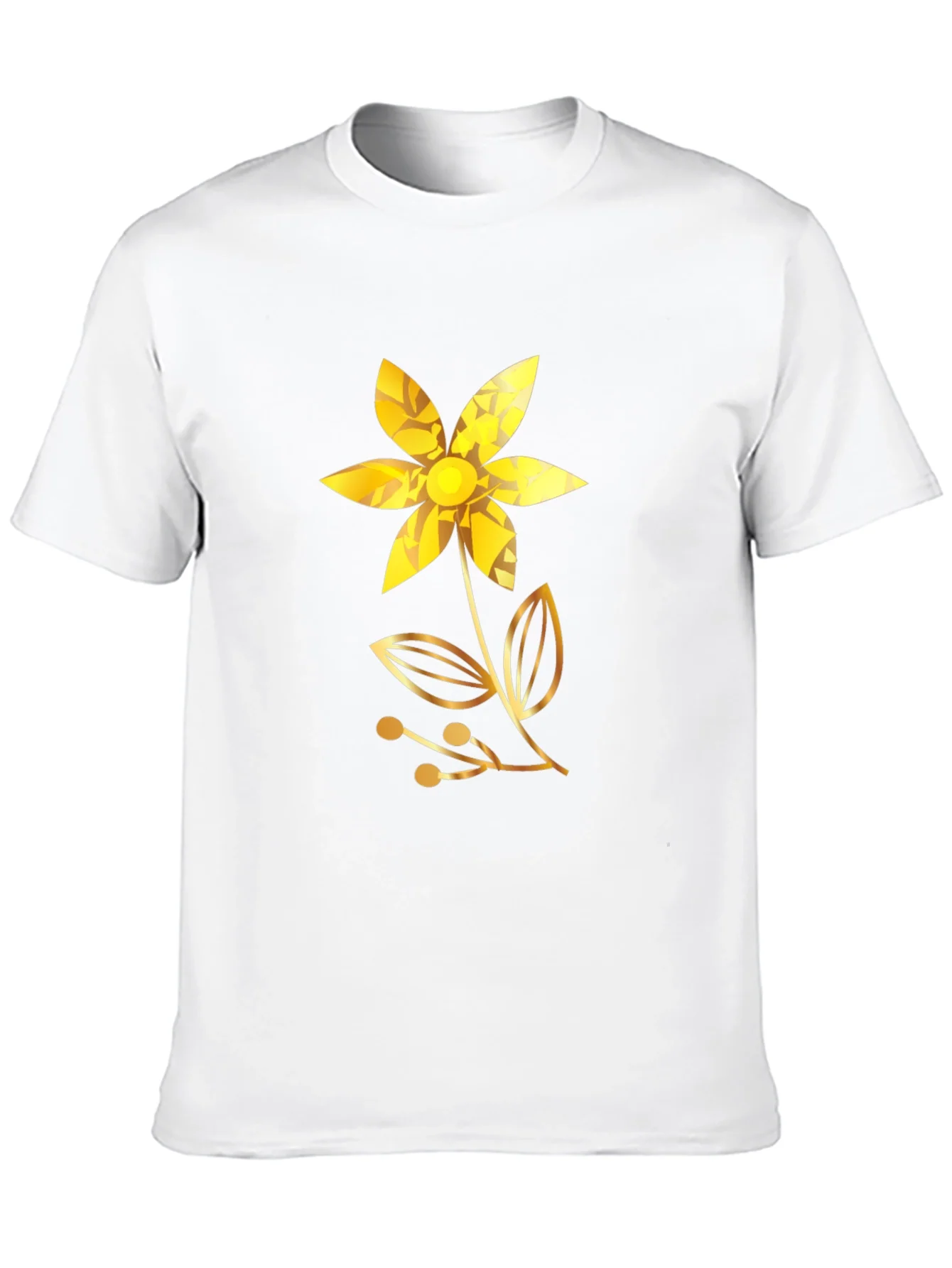 Golden Flower Black T-Shirt