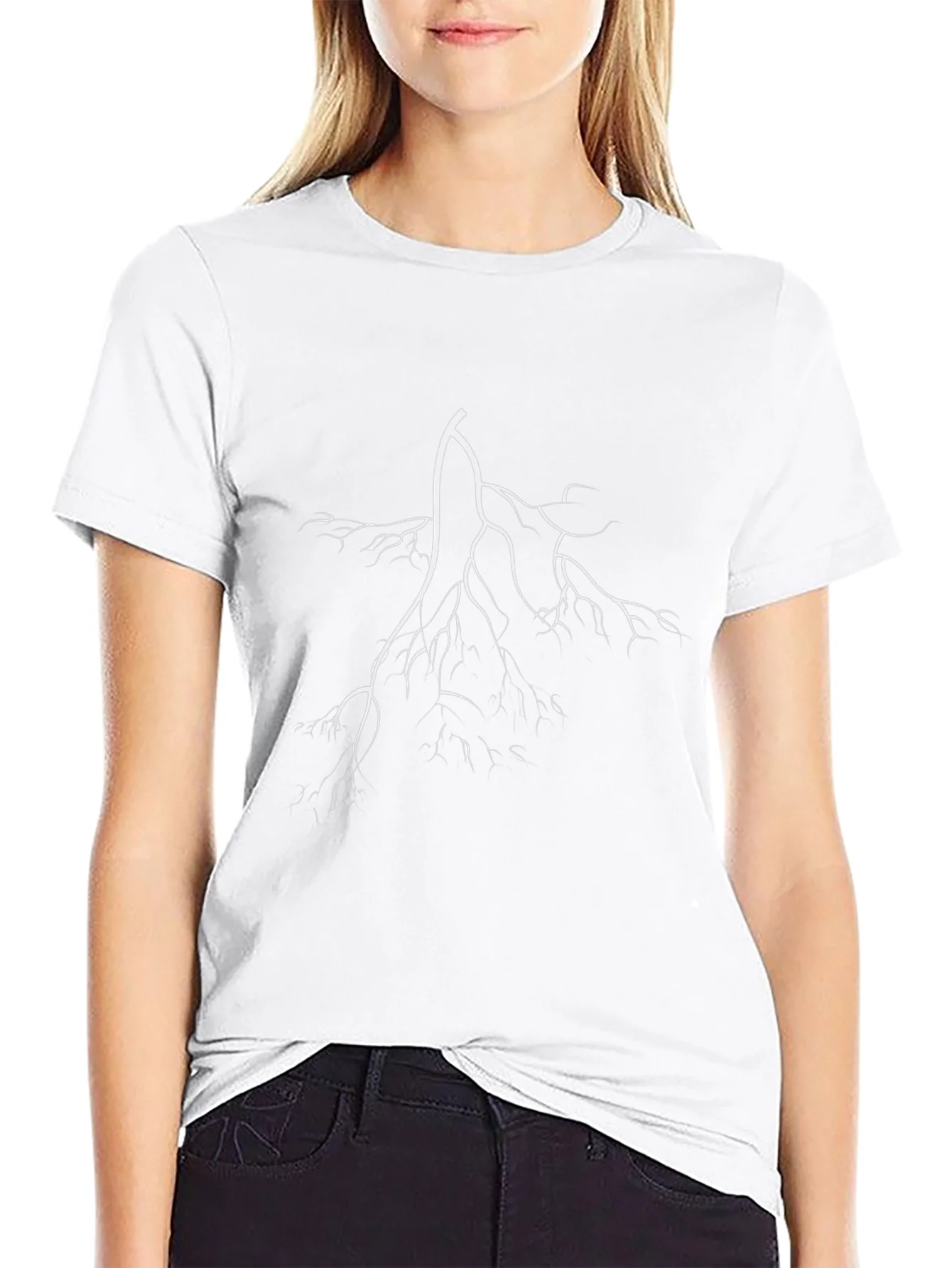 Black T-Shirt with White Lightning Bolt Graphic